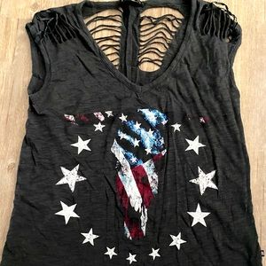 Womens Rock & Republic Cut out Tee